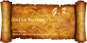 Galla Kozima névjegykártya